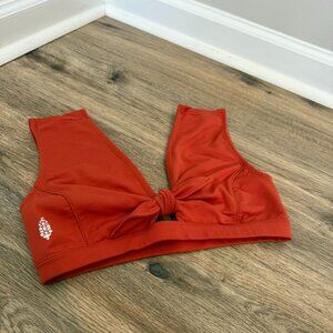 FP Movement Rust Orange Sports Bra with Front Knot Detail | Size M